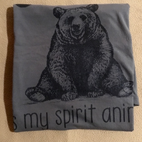 NWOT - BEAR IS MY SPIRIT ANIMAL TEE - 💯 Cotton - Picture 2 of 5